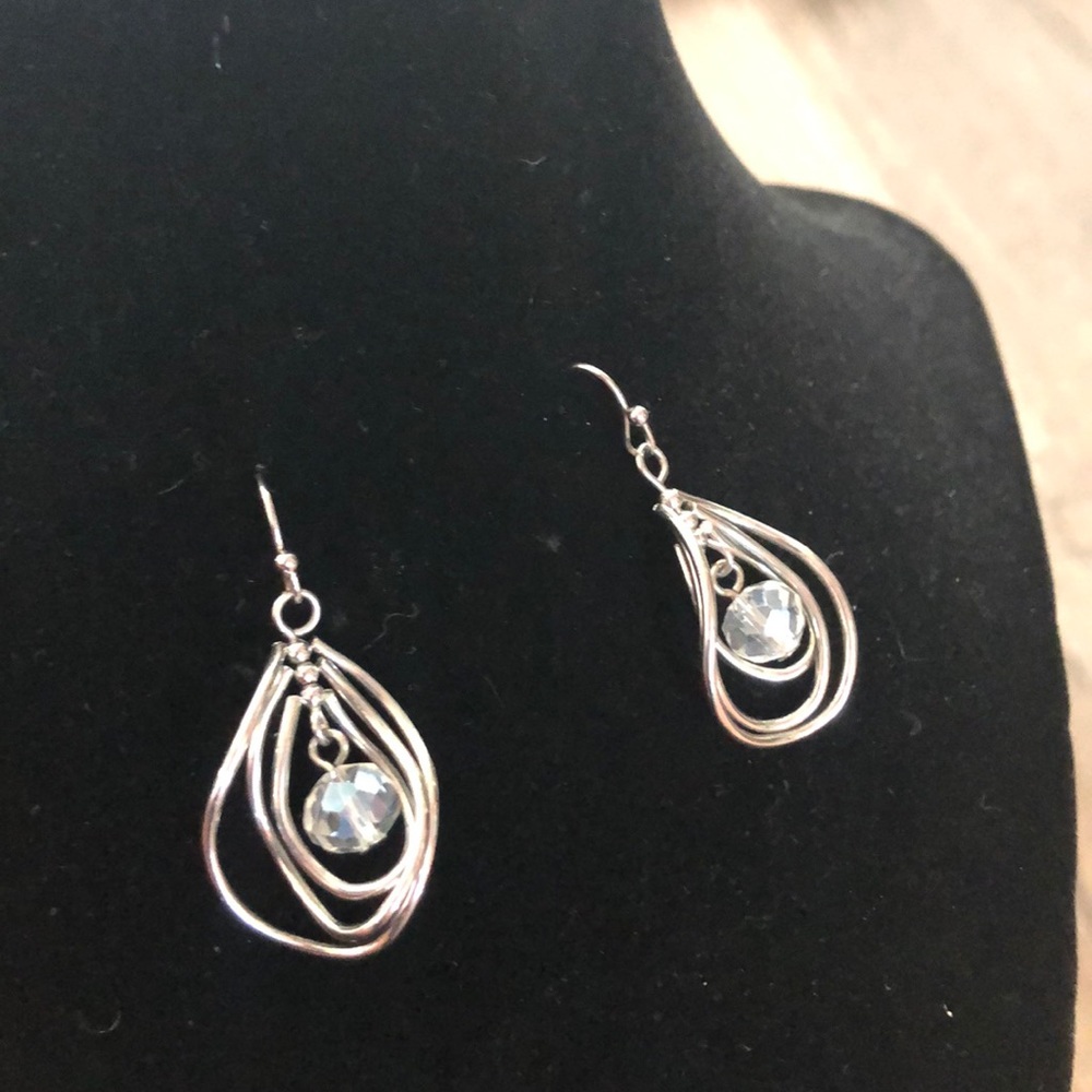 Three demential silver diamond earrings!!